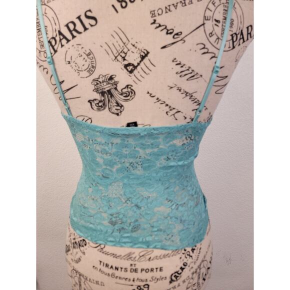 Guess Babydoll Tank Top 2XS Underwired Lace Fitted Sheer VTG 90s Y2K Coquette - Picture 6 of 8